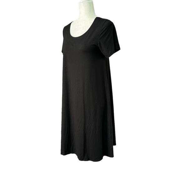 TALBOTS Womens Small Black Jersey Knit Short Sleeve Tie Back T-Shirt Swing Dress - Picture 3 of 8